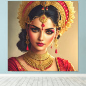 Mooie Lady of India Canvas Print Afbeelding (Insitu (Houten vloer))