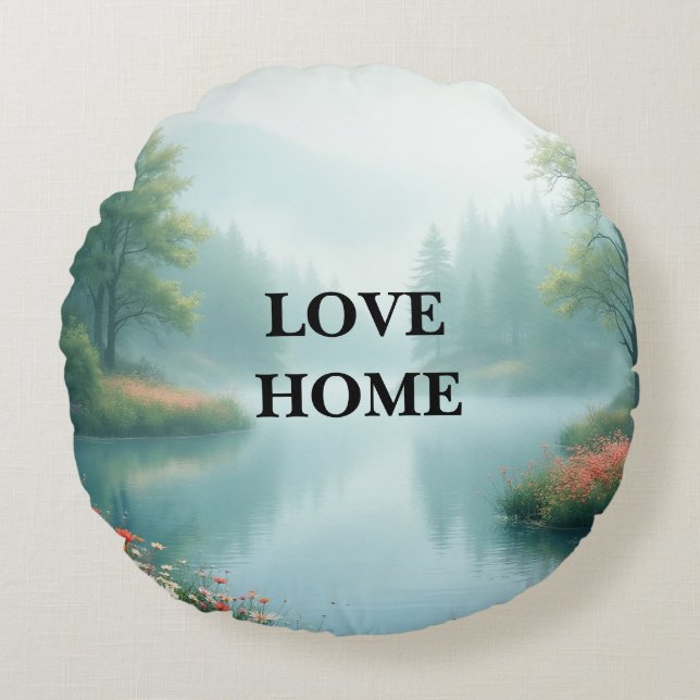Mooie Lake ronde kussen (Voorkant)