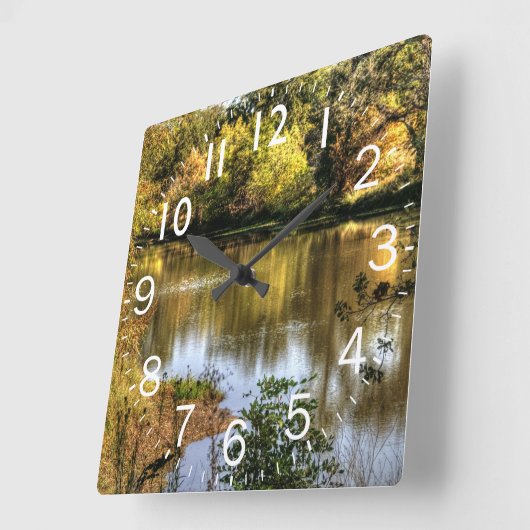 Mooie Lake scène Vierkante Klok (Hoek)