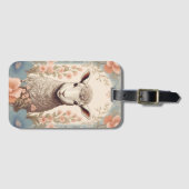 Mooie Lam Zwakke Pastel Bloemenprint Bagagelabel (Voorkant (horizontaal))