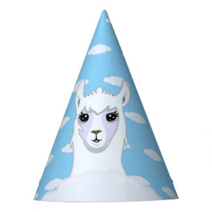 Mooie lama en wolken feesthoedjes