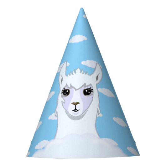 Mooie lama en wolken feesthoedjes (Voorkant)