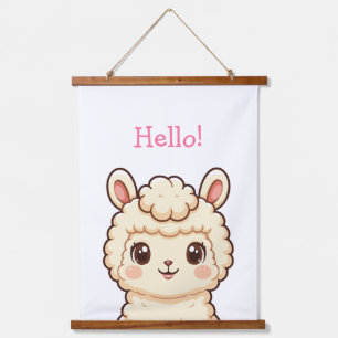 Mooie lama illustratie ontwerp hangend wandkleed