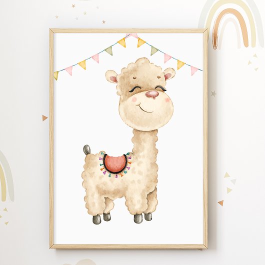 Mooie Lama Kinderkamer Poster Dieren Kinderkamer P