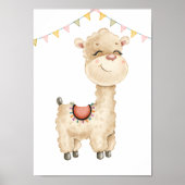 Mooie Lama Kraam Poster Dier Kinderkamer Print (Voorkant)