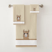 Mooie lama op Beige Bad Handdoek (Insitu)