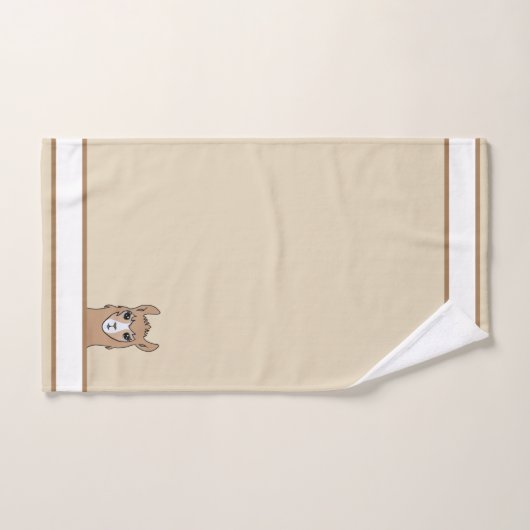 Mooie lama op Beige Bad Handdoek (Handdoek)