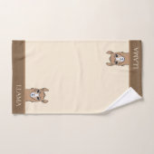 Mooie lama op beige & bruin bad handdoek (Handdoek)