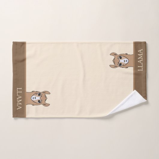 Mooie lama op beige & bruin bad handdoek (Handdoek)
