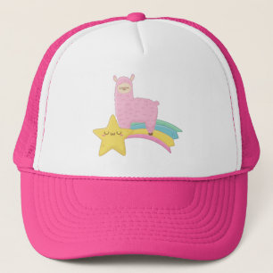 Mooie Lama Op Regenboog Pet
