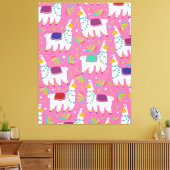 Mooie Lama Patroon Canvas Afdruk (Insitu (Woonkamer))