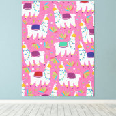 Mooie Lama Patroon Canvas Afdruk (Insitu (Houten vloer))