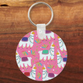 Mooie Lama Patroon Sleutelhanger (Voorkant)