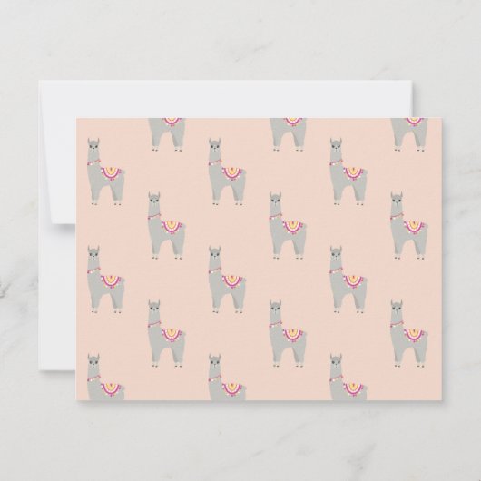 Mooie Lama Persoonlijke Platte Bedankbriefjes Notitiekaartje (Achterkant)