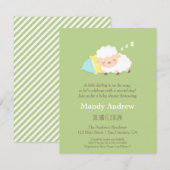 Mooie Lammemet Babyshower Uitnodigingen (Voorkant / Achterkant)