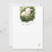 Mooie Lammetje Baby Shower Watercolor Bedankkaartj (Voorkant)