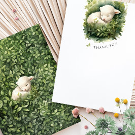 Mooie Lammetje Baby Shower Watercolor Bedankkaartj
