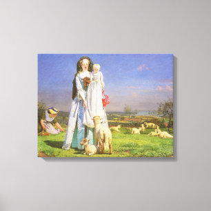Mooie lammetjes door Ford Madox Brown Canvas Afdruk