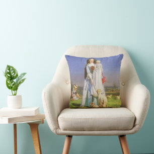 Mooie lammetjes door Ford Madox Brown Kussen