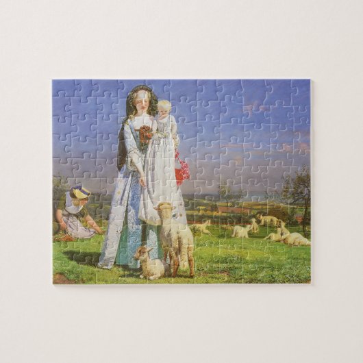 Mooie lammetjes door Ford Madox Brown Legpuzzel (Horizontaal)