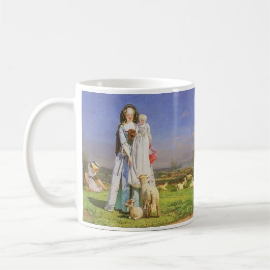 Mooie lammetjes van Ford Madox Brown Koffiemok (Links)