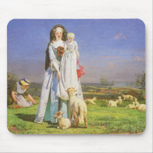 Mooie lammetjes van Ford Madox Brown Muismat