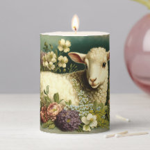 Mooie lamp met bloemen kaars