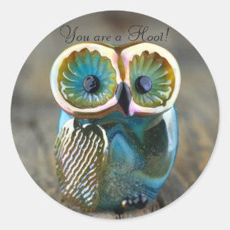 Mooie lampwork uil kraal ronde sticker