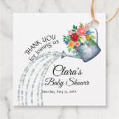 Mooie Landelijke Gietkan Bloemige Dank Je Shower Bedankjes Labels (Achterkant)