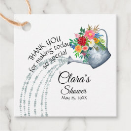 Mooie Landelijke Gietkan Bloemige Dank Je Shower Bedankjes Labels