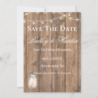 Mooie Landelijke Trouwkaart Save the Date | Rustie Kaart