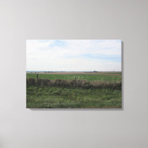 Mooie landelijke uitzicht op landbouwgrond in het canvas afdruk