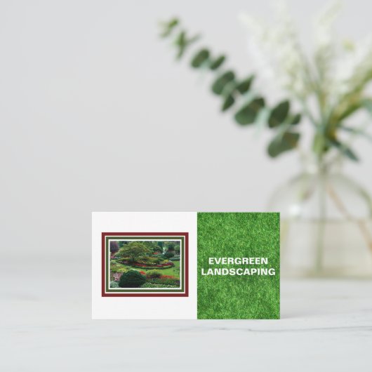 Mooie Landscaping Lawn Foto Visitekaartje (Staand voorkant)