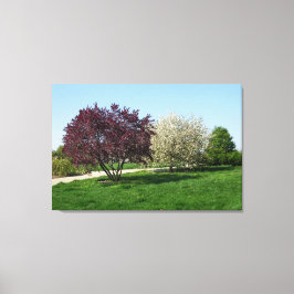 Mooie Landschap met Bomen Canvas Afdruk