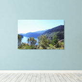 Mooie landschapsfoto van het meer, de berg canvas afdruk (Insitu (Houten vloer))