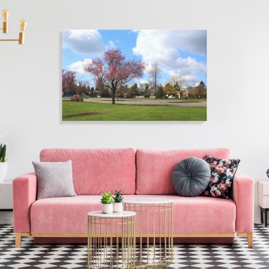 Mooie landschapsfoto's van lenteparken canvas afdruk (Insitu (Woonkamer))