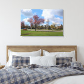 Mooie landschapsfoto's van lenteparken canvas afdruk (Insitu (Slaapkamer))