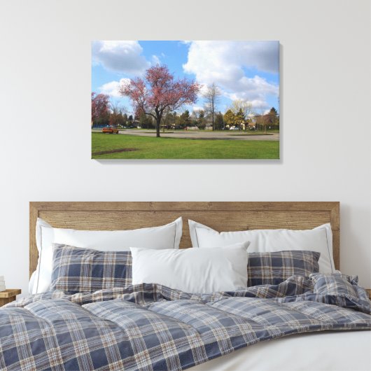 Mooie landschapsfoto's van lenteparken canvas afdruk (Insitu (Slaapkamer))