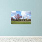 Mooie landschapsfoto's van lenteparken canvas afdruk (Insitu (Houten vloer))