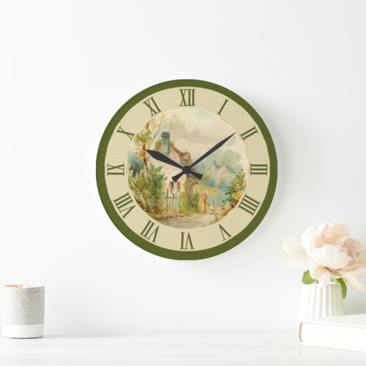Mooie landschapsscène groen grote klok (Huis)