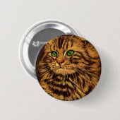 mooie langharige kat ronde button 5,7 cm (Voorkant /achterkant)