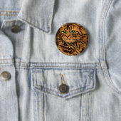 mooie langharige kat ronde button 5,7 cm (In situ)