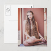 Mooie langharige natuurlijke schoonheid briefkaart (Voorkant / Achterkant)