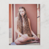 Mooie langharige natuurlijke schoonheid briefkaart (Voorkant)