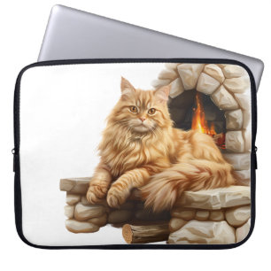MOOIE LANGHARIGE ORANJE TABBY KAT LAPTOP SLEEVE