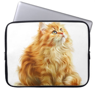 MOOIE LANGHARIGE ORANJE TABBY KAT LAPTOP SLEEVE