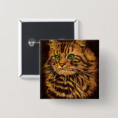 mooie langharige tabletby kattendruk vierkante button 5,1 cm (Voorkant /achterkant)