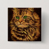 mooie langharige tabletby kattendruk vierkante button 5,1 cm (Voorkant)