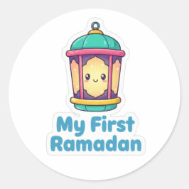 Mooie lantaarn Mijn eerste Ramadan Kindersticker Ronde Sticker