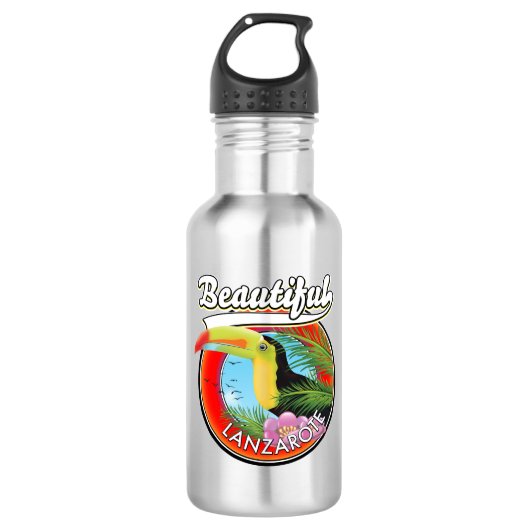 Mooie Lanzarote reis patch. Mok Waterfles (Voorkant)